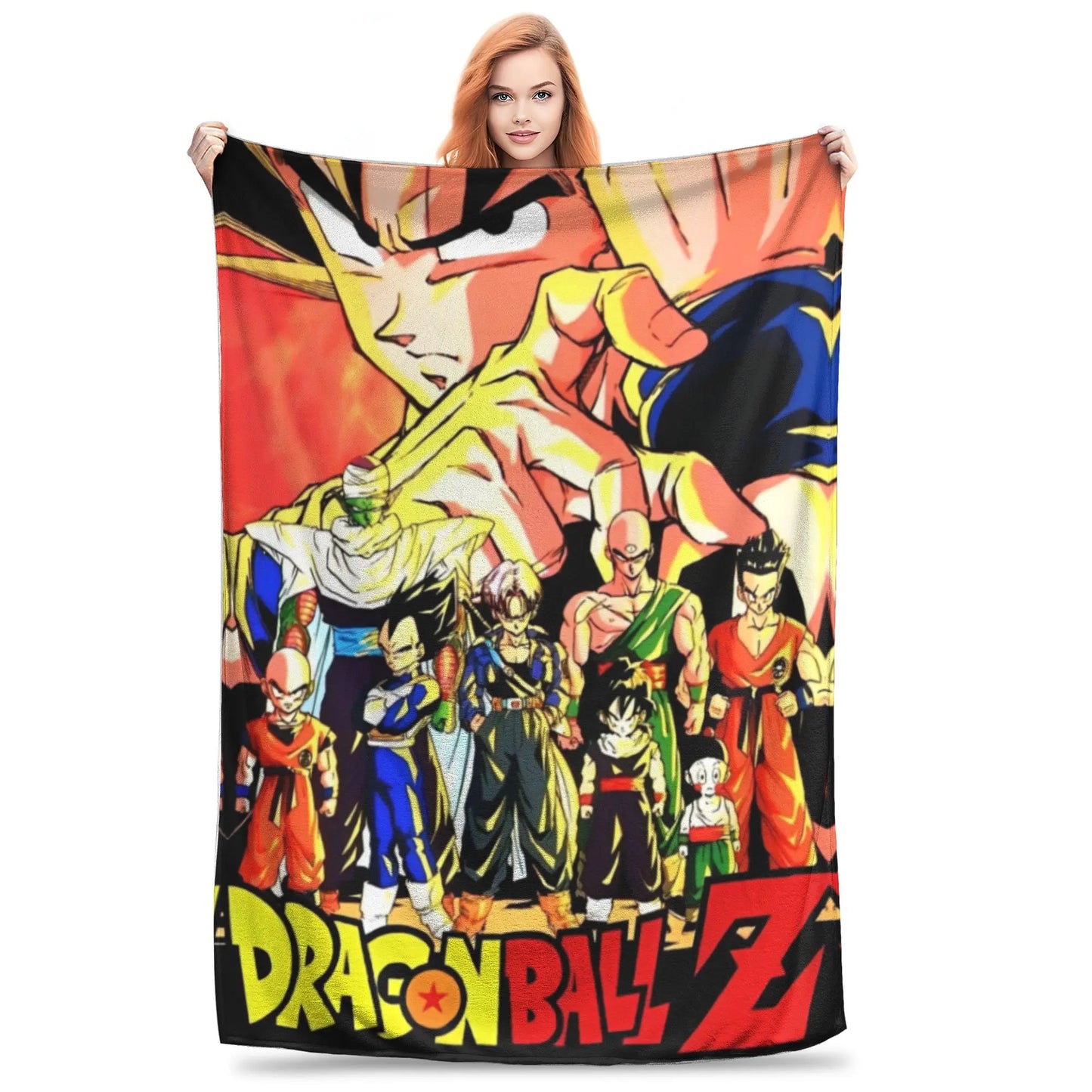Dragon Ball Z Anime Blanket – Goku Flannel Throw for Bed & Sofa, Warm Cozy DBZ Blanket for Spring & Autumn