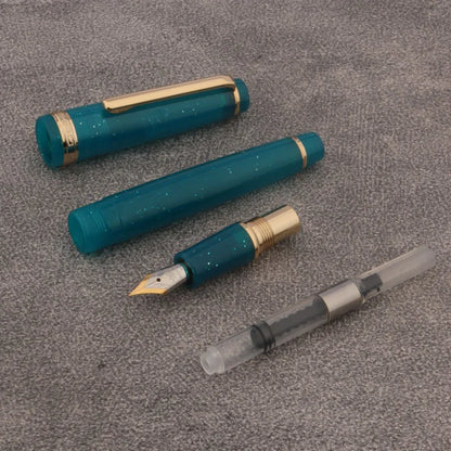 JINHAO 82 Transparent Fountain Pen — Spin Golden EF/F/M Nib, Ink Pen for Business, Office & School Supplies