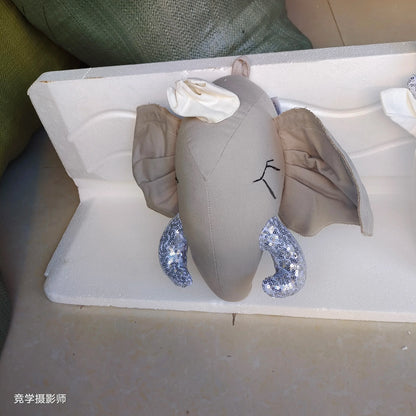 Handmade 3D Felt Animal Heads — Elephant & Swan Wall Hanging Decor for Nursery & Kids’ Bedroom