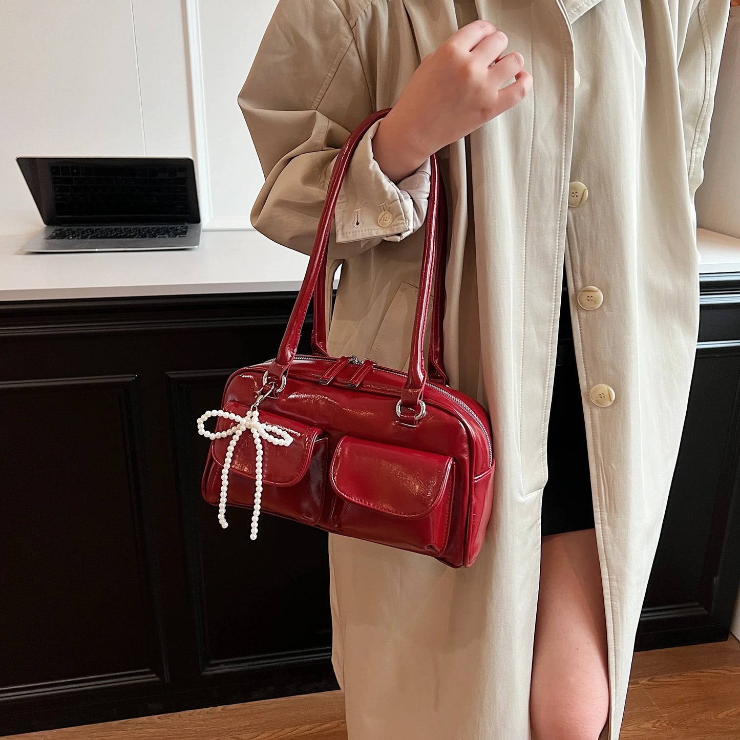 Fashionable Underarm Bow Pillow Bag for Women – 2024 Korean Edition Simple Trendy Shoulder Bag