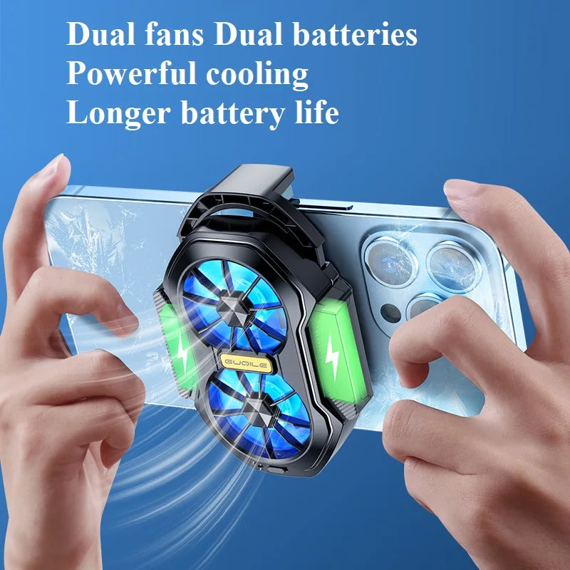 FS01 Dual Fan Rechargeable Mobile Phone Cooler - Long Lasting, Stronger Cooling, Air Cooling