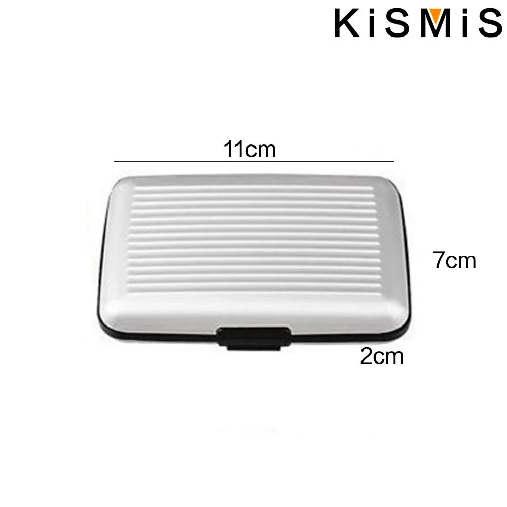 KISMIS RFID Metal Wallet – Business ID & Credit Card Protector for Men & Women, Card Holder with Package Box