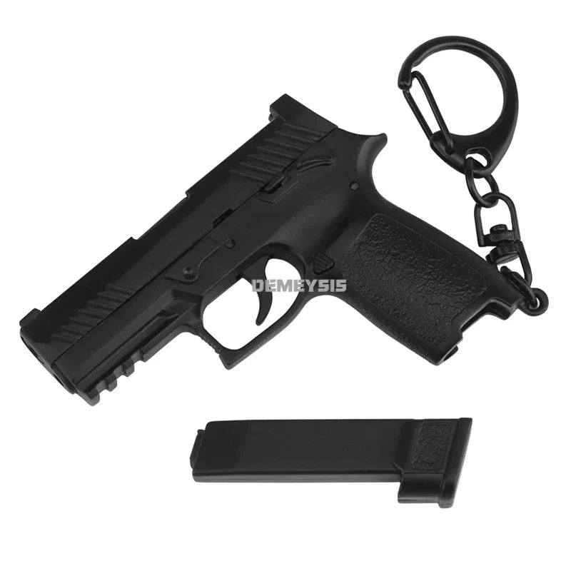 Tactical Mini Pistol Keychain - P320 G17 Gun Shape Detachable Key Ring Realistic Model Toy Decoration