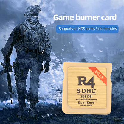 Secure Gold & White R4 SDHC Flashcard – Portable Memory Card for Nintendo 3DS Video Games