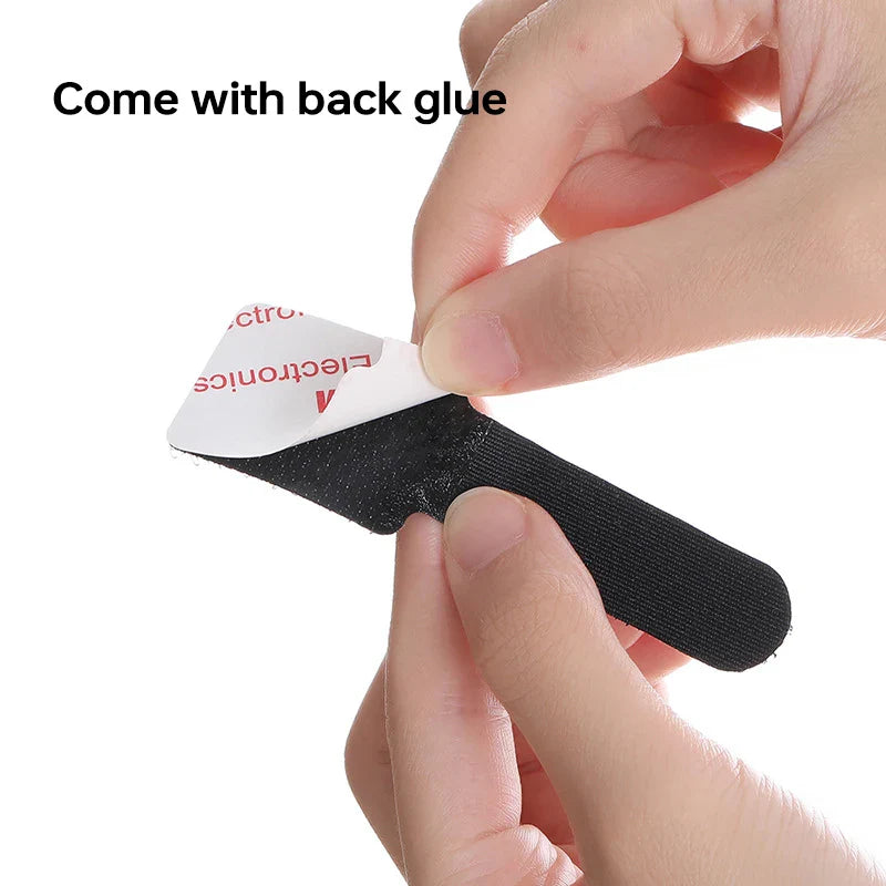 Reusable Cable Ties Fastening Wire Organizer - Self-Adhesive Adjustable Cord Holder Straps for Desk Management