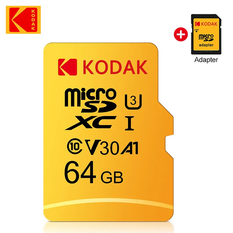 Original KODAK Micro SD Card — 32GB/64GB/128GB/256GB UHS-I U3 4K Storage