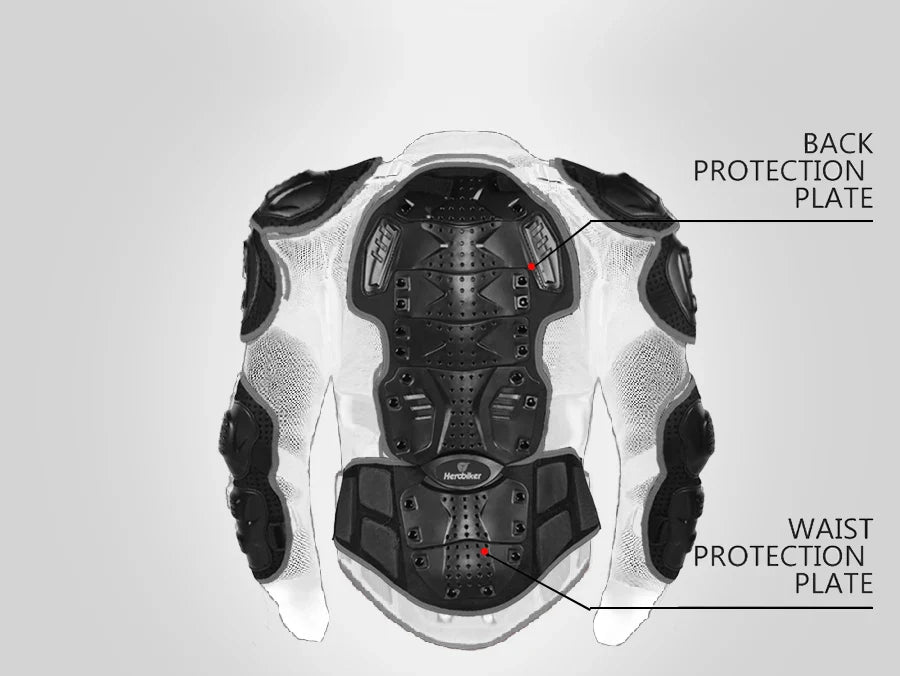 5XL Men's Motorcycle Jacket – Full Body Armor Protection for Motocross, Enduro Racing, Moto Gear & Protective Clothing