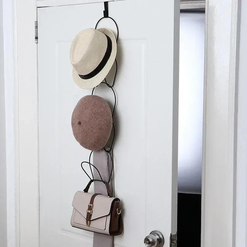 Storage Door Hanger Organizer Rack – Multi-Hook Closet Storage for Hats, Caps, Scarves, Bags & Bedroom Organization