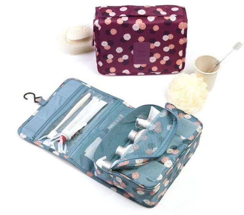 Waterproof Hanging Travel Makeup Bag – Bathroom Cosmetic Organizer for Men & Women