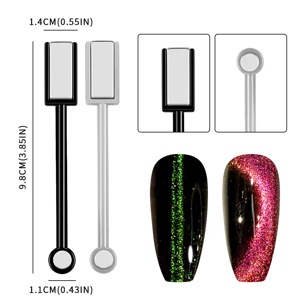 Magnetic Nail Art Wand Set - 3D Cat Eye Gel Polish Magnet Pen for UV Gel Manicure Designs