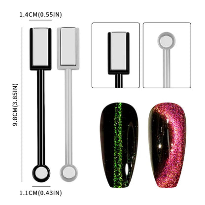 Magnetic Nail Art Wand Set - 3D Cat Eye Gel Polish Magnet Pen for UV Gel Manicure Designs