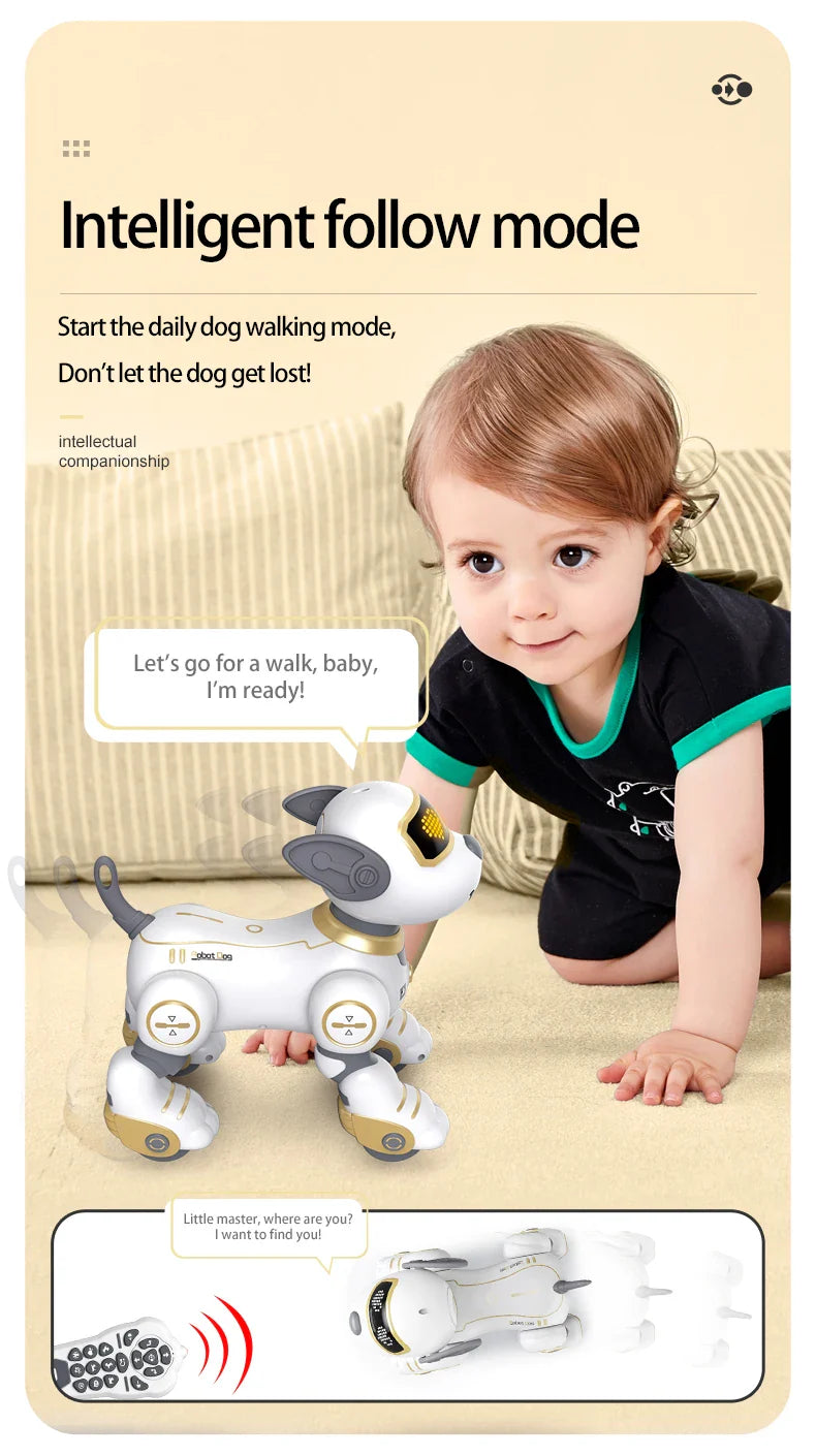 Funny RC Robot Dog – Programmable Electronic Stunt Dog with Voice Command, Touch Sensor & Music, Toy Gift for Kids
