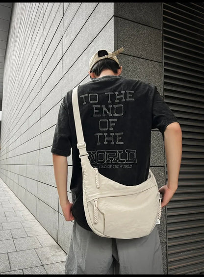 Trendy Women’s Soft Cloth Shoulder Bag | Solid Color Casual Crossbody & Hobo Bag for Students