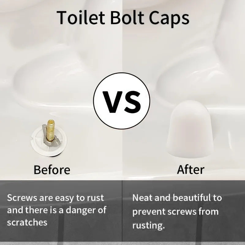 2pcs Universal Round Toilet Bolt Covers – Plastic Push-In Caps with Washers, Easy Install Bathroom Hardware Fix Kit