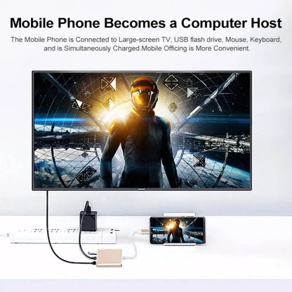 3-in-1 USB-C Hub Adapter – 4K HDMI, USB 3.0 & Charging Port Converter for MacBook Air 12 and Type-C Devices