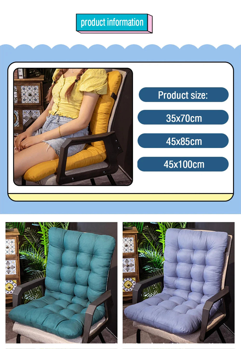 Solid Core Cushion – Soft & Comfortable Office Chair Recliner Cushion, Decorative Sofa Pillow (Cojines Decorativos Para Sofá)