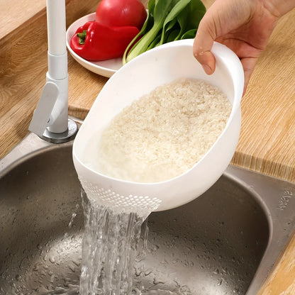 Multifunctional Drainage Basket – Plastic Rice Washing Sieve and Filter Basket | Creative Kitchen Tool