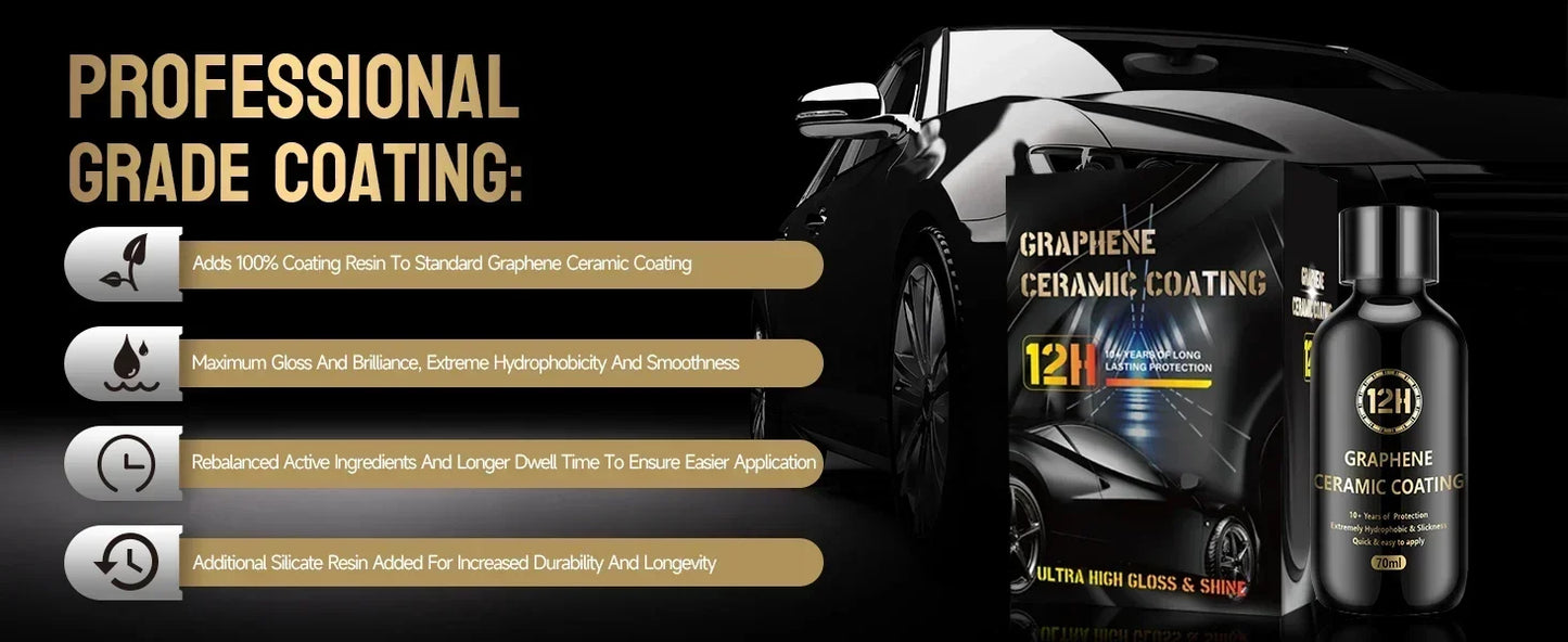 Graphene Ceramic Coating 20H/12H — Self-Healing UV Protection Car Detailing Coating for Long-Lasting Shine