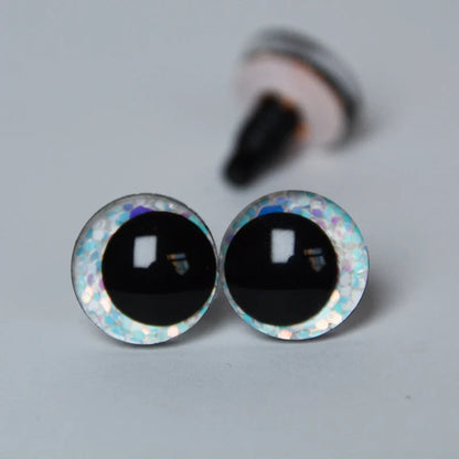 20pcs 3D Cartoon Glitter Doll Safety Eyes – Strange Eyes with Hard Washer, 16mm-30mm for Toys