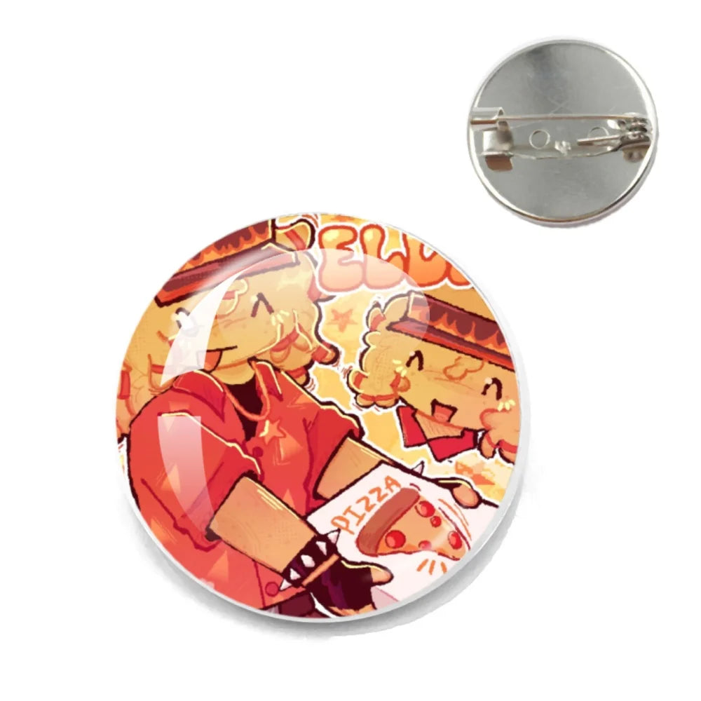 Pizza Character Elliot Game Forsaken Pin Brooch – Funny Meme Backpack Accessory for Friends & Fans Gifts