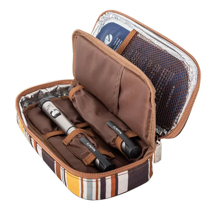 Mega Insulin Cooler Box – Portable Medium-Sized Insulated Travel Case for Diabetics with Nylon Fabric & Aluminum Foil Lining