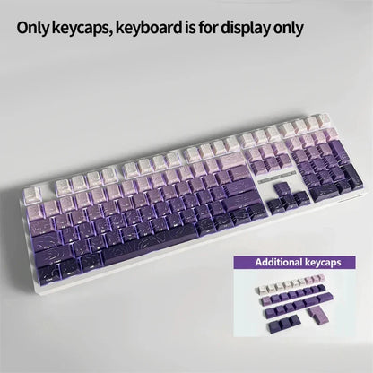 Contour 4.0 Side-Engraved PBT Translucent 97-Key Mechanical Keyboard Keycaps – White Gaming Keycap Set for Magnetic Switch F75 GMK87
