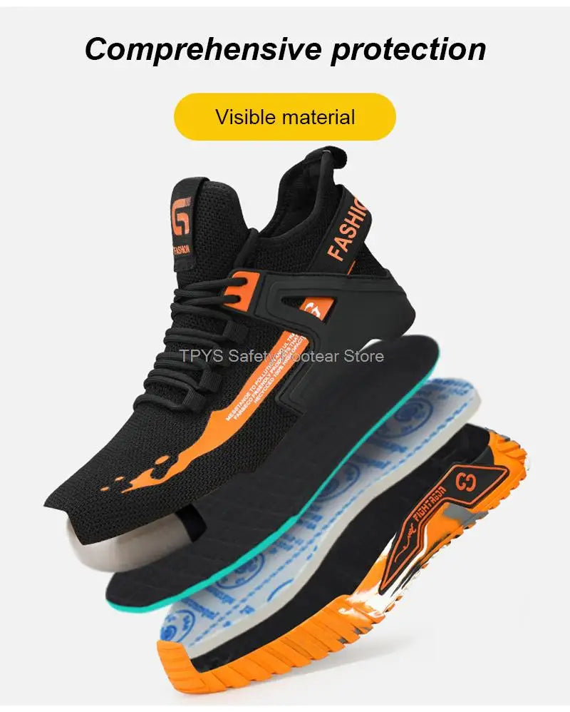 High-Top Safety Shoes for Men & Women – Steel Toe, Anti-Puncture Work Boots, Indestructible Safety Shoes