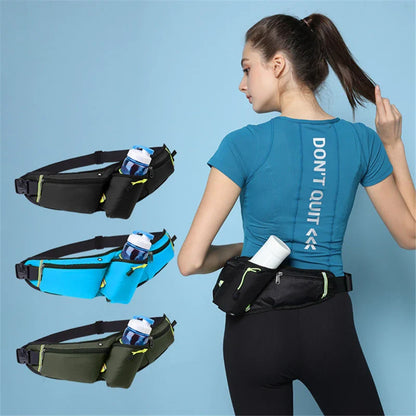 Unisex Waterproof Sports Waist Pack – Hip Bag for Running, Climbing, Motorcycle with Water Bottle & Phone Holder