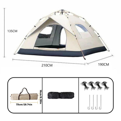 Outdoor Automatic Quick-Open Tent – Rainproof & Sun-Proof 4-Person Beach and Fishing Shelter