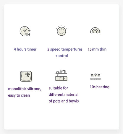 Silicone Heating Mat for Food – Adjustable Temperature Rollable Food Warming Tray for Buffets, Parties, and Sabbath