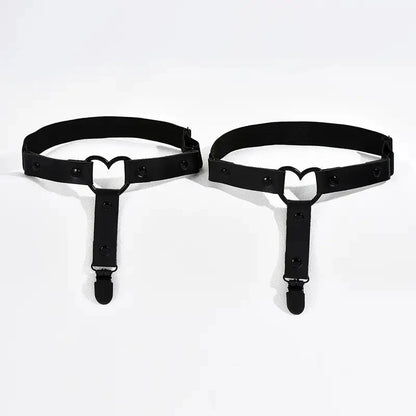 Punk Metal Tassel Pink PU Leather Choker Collar - Spiked Neck Strap for Men & Women, Gothic Pendant Necklace