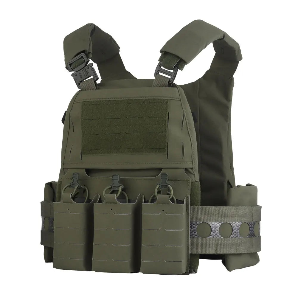 Tactical Vest Ferro Plate Carrier V5 – Military Hunting Airsoft Body Armor with Portable MOLLE System & Triple Magazine Pouch
