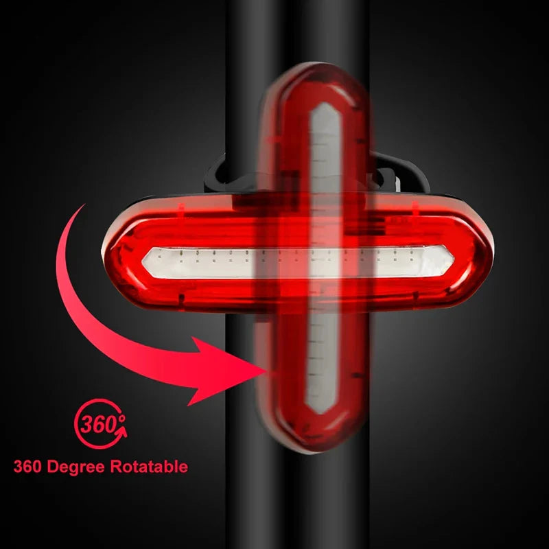 USB Rechargeable LED Bike Tail Light – Bright Rear Warning Lamp for Mountain & Road Cycling