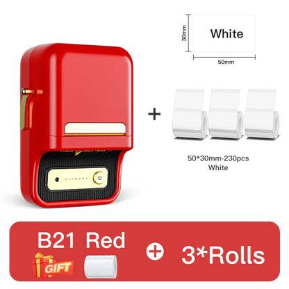 NIIMBOT B21 Portable Thermal Printer – 1500mAh Wireless Sticker Printer with Self-Adhesive Labels for Barcode, Clothing & Jewelry