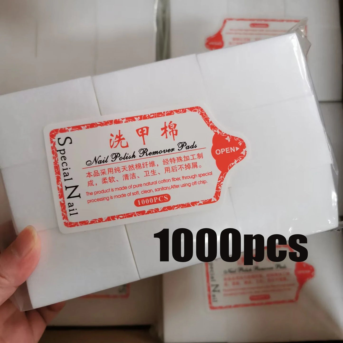 100–1000PCS Lint-Free Cotton Pads – Professional Nail Wipes for Gel Polish Removal & Nail Art Cleaning