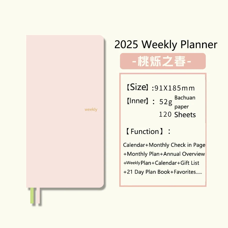 Kinbor 2025 Weekly Planner – Two Pages per Week Schedule Book for Time Management & Daily Efficiency