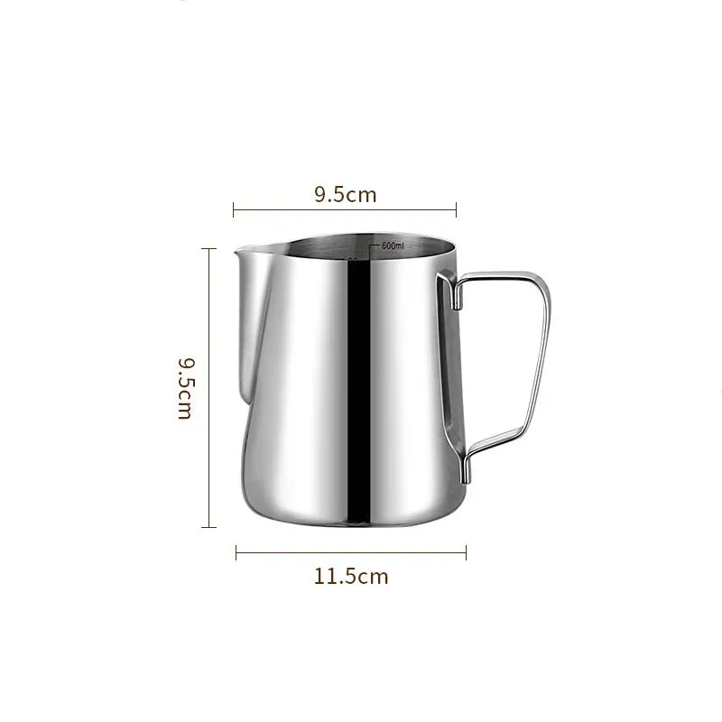 304 Stainless Steel Milk Frothing Pitcher with Measurement Scale – Barista Espresso Coffee Latte Art Jug for Café & Kitchen