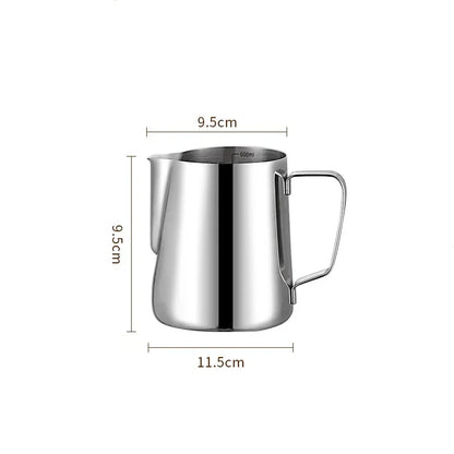 304 Stainless Steel Milk Frothing Pitcher with Measurement Scale – Barista Espresso Coffee Latte Art Jug for Café & Kitchen