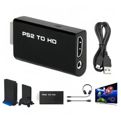 PS2 to HDMI Converter Adapter – 1080P Full HD with 3.5mm Audio, Supports All PS2 Display Modes