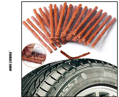Car & Motorcycle Tire Repair Kit – Tubeless Tyre Puncture Plug Set with Rubber Strips for Truck & Vacuum Tire Repairs
