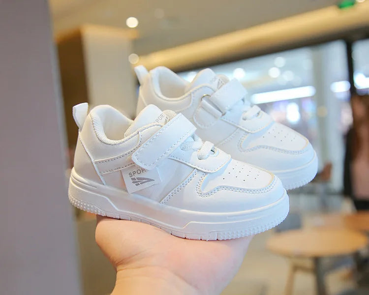 Baby & Kids Spring Autumn White Sneakers — Soft Sole Anti-Slip Casual Sport Shoes for Toddlers