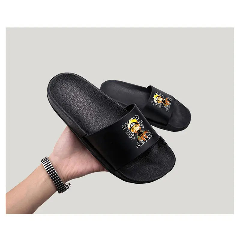 Naruto Anime Uchiha Itachi Akatsuki Slippers – Comfortable Non-Slip Indoor Home Slippers for Couples with Thick Sole