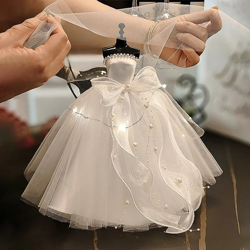 1/6 Mini Bride Doll Wedding Gown Set – Display Mannequin with Stand for Doll Clothes