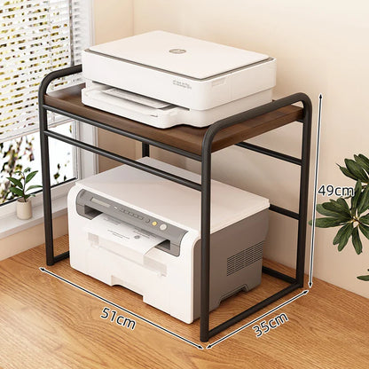 Office Printer Stand & Desktop Organizer – Foldable Multifunctional Shelf for Copier, Files & Space-Saving Storage
