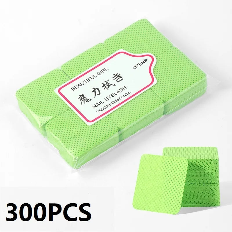 300PCS Lint-Free Nail Wipes – Cotton Pads for Manicure, Nail Cleaning & Salon Use