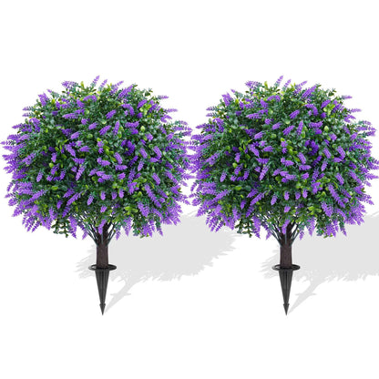 Artificial Lavender Tree - UV-Resistant Faux Greenery Plant for Garden & Porch Decor
