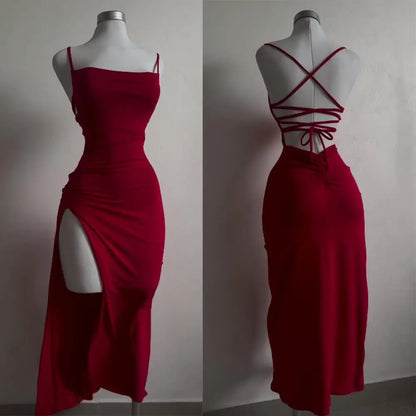 2024 New Summer Dress - High Sensibility Halter Strap Spice Girl Bag Hip Dress