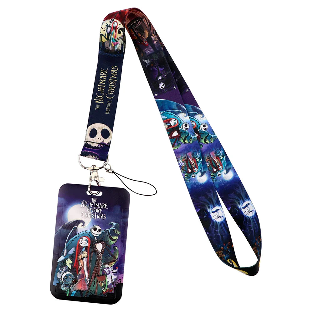 Lilo & Stitch Cute Couples Lanyard – Keychain, ID Badge Holder & Phone Strap with Card Cover Charm Accessories