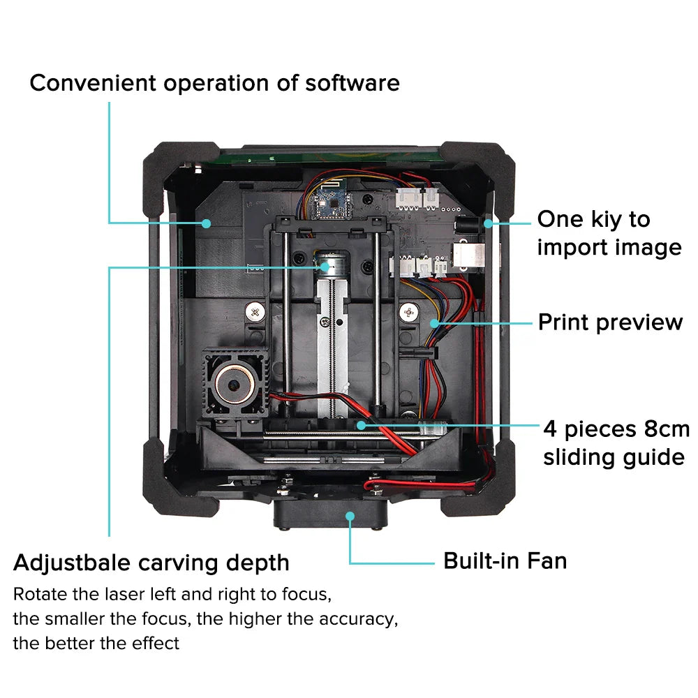 CNC K4 Mini Laser Engraver – 3000mW Bluetooth Engraving Machine for Wood, Leather, MDF & Paper