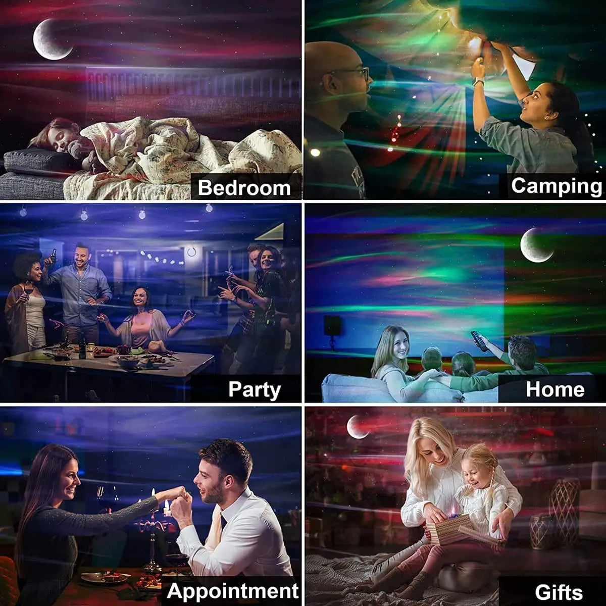 Aurora Galaxy Star Projector Night Light – Northern Lights & Moon Lamp for Bedroom Decor | Bluetooth Music, Starry Sky Atmosphere Nightlight